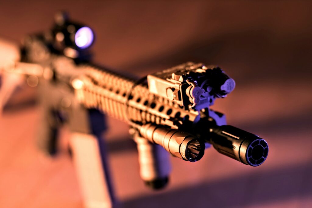 a close up of a toy gun on a table