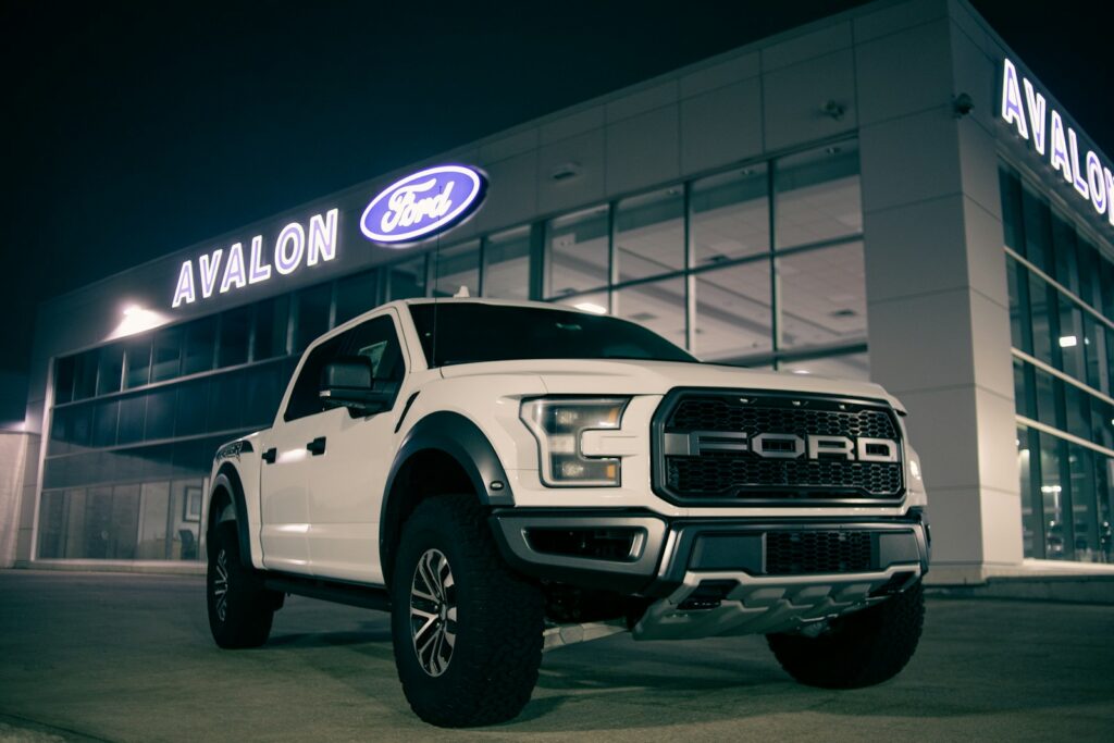 white ford f 150 crew cab pickup truck