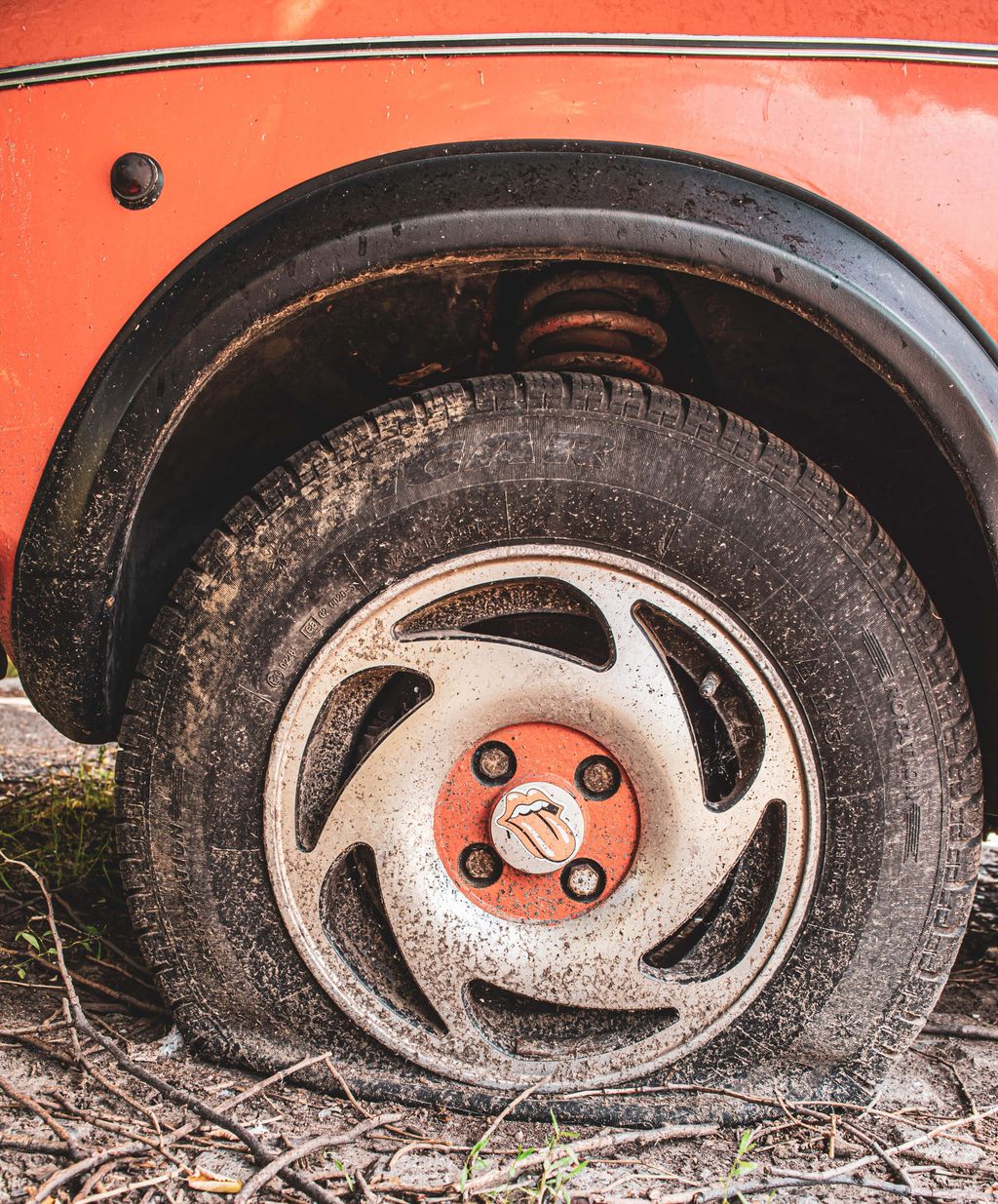 long neglected car wheels
