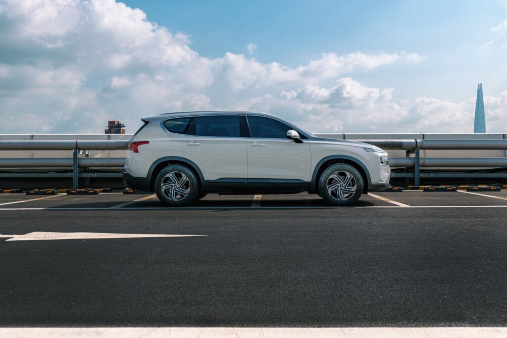 a car parked on a road