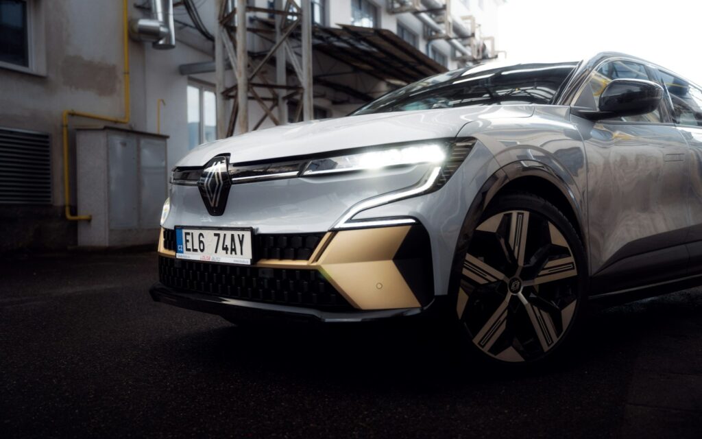 a car parked in a garage