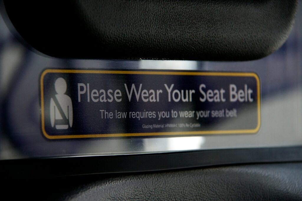 black and gold box on black leather textile