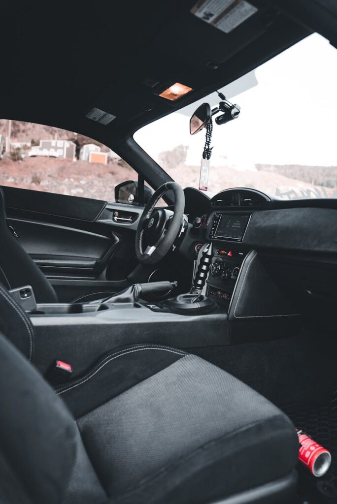Sleek and modern car interior showcasing high-tech features and design.