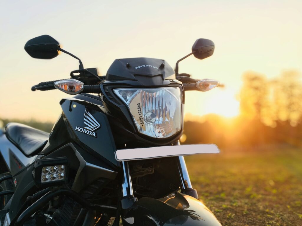 black and gray honda motorcycle