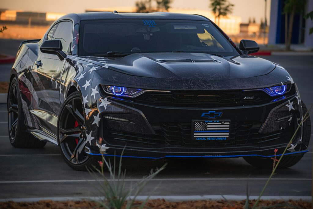 a black sports car